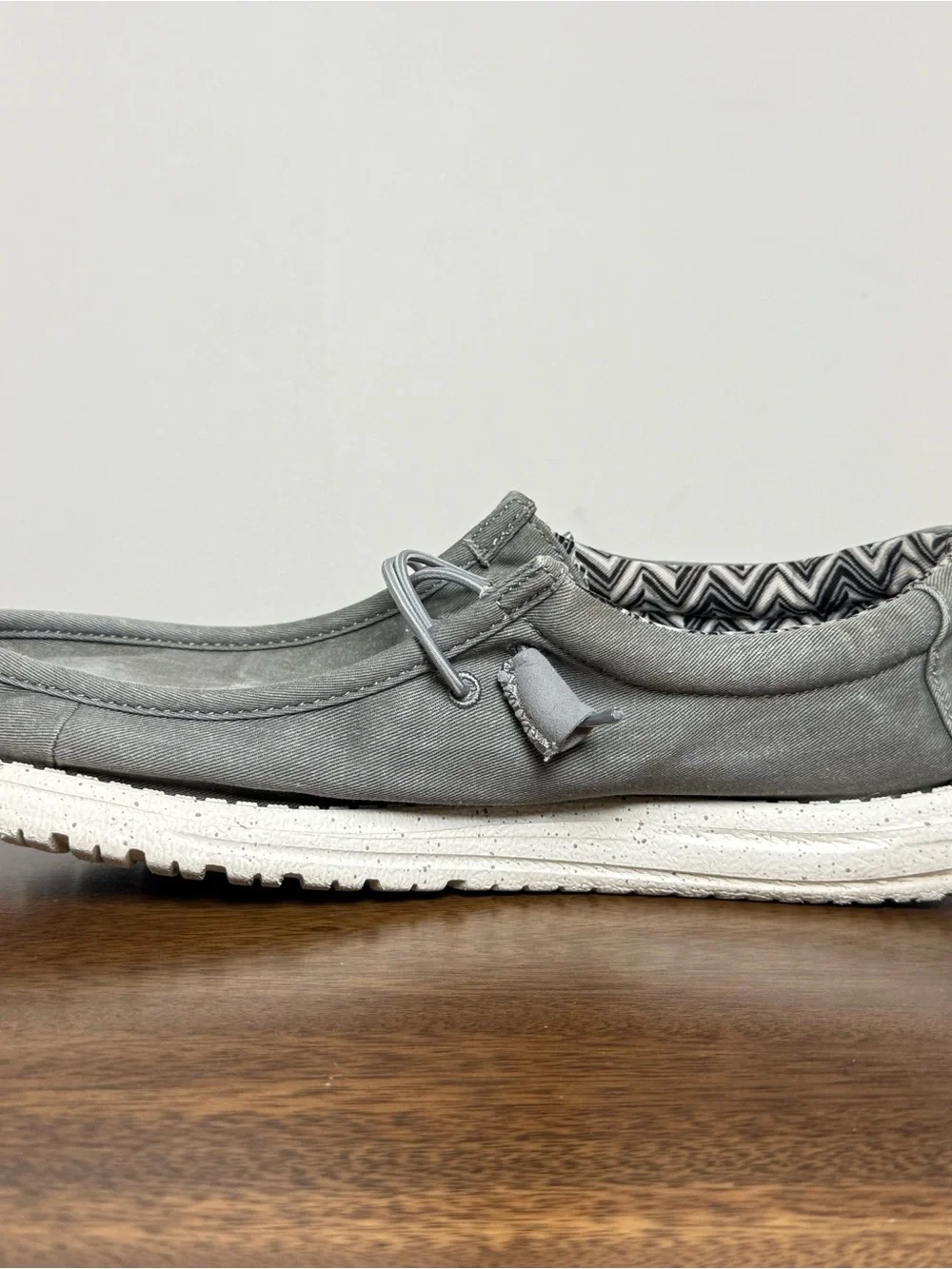 Hey Dude Wally Stretch Canvas Light Grey Men’s Size 14 Slip On Shoes